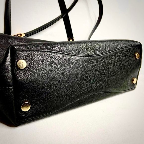 Michael Kors Raven Large Shoulder Tote Black Leather w/ Gold Hardware - Picture 4 of 12